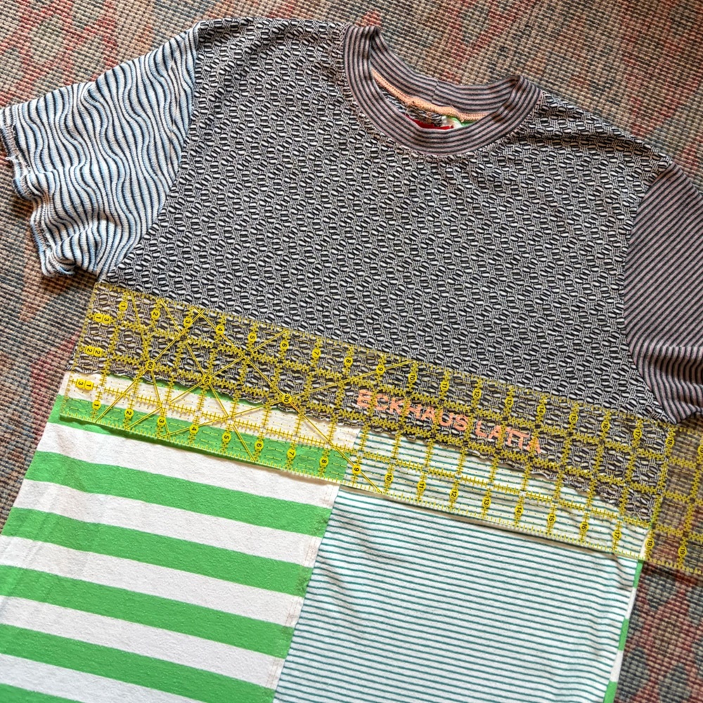 Eckhaus Latta patchwork t-shirt Sz Small - ONE OF A KIND, 2018 Whitney exhibit - Picture 2 of 6